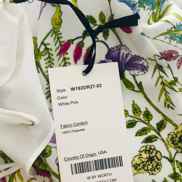 W by Worth White Floral Dress Size 2 - Picture 4 of 6